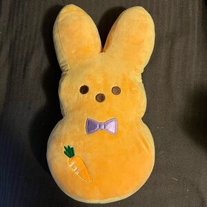Orange Peeps Bunny Rabbit 2023 Bow Tie Carrot Stuffed Animal Plush 13”